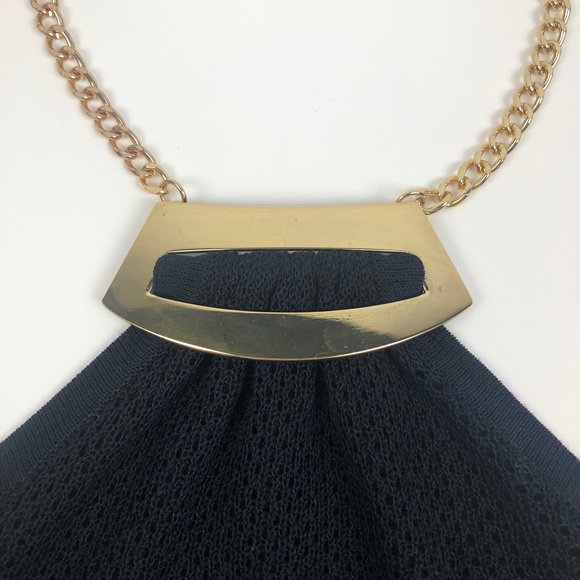 Cache Chain Link Mesh Black Halter Top - Picture 4 of 8